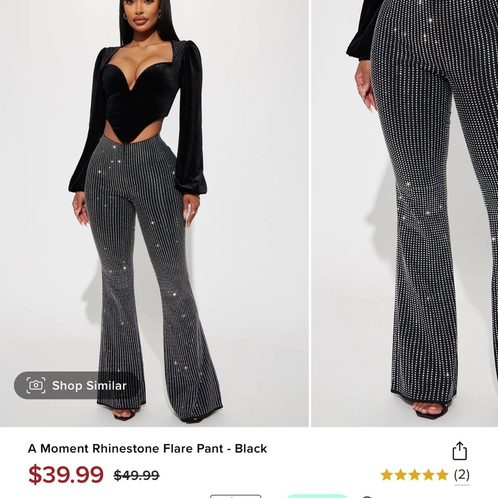 Rhinestone flare pants - size XS